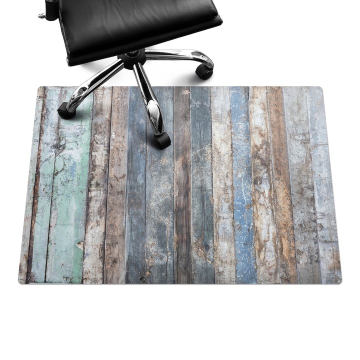 Padlóvédő székalátét, Wallfluent, Régi vintage táblák, Szürke, 100x70 cm, 010250310010100057124