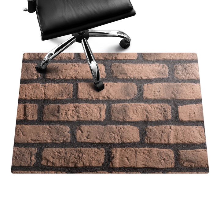 Szék alátét szőnyeg, Wallfluent, Téglafal, Barna, 100x70 cm, 010250310010100077328