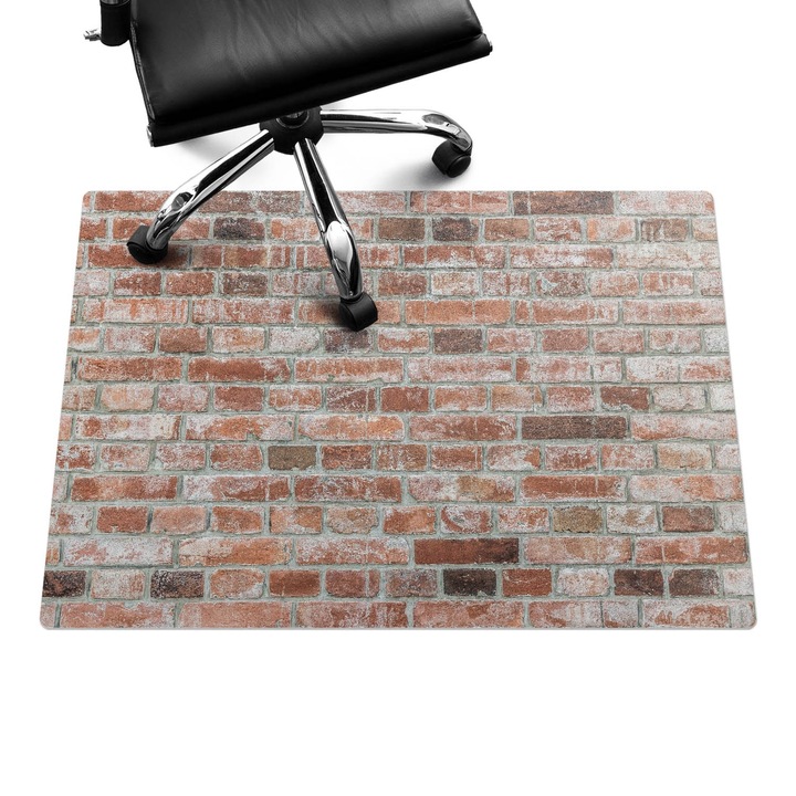 Covoras pentru protectie podea, Wallfluent, Perete retro de caramida, Maro, 100x70 cm, 010250310010100088591