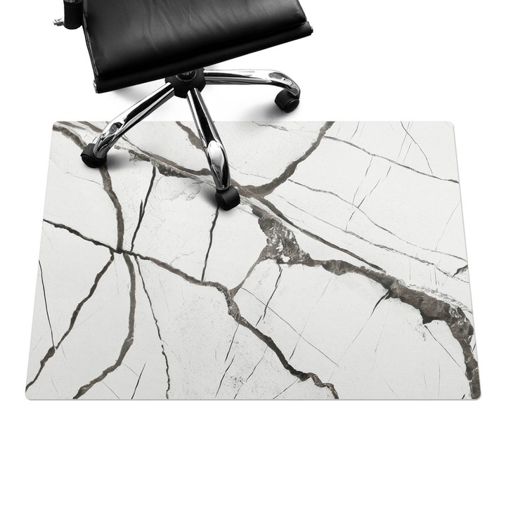 Szék szőnyeg, Wallfluent, Márvány repedések, Fehér, 100x70 cm, 010250310010100281896