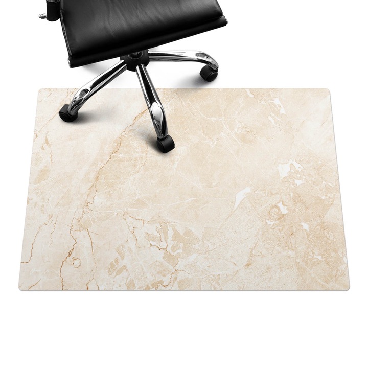 Íróasztal szék alátét, Wallfluent, Márvány erek, Bézs, 100x70 cm, 010250310010100282603