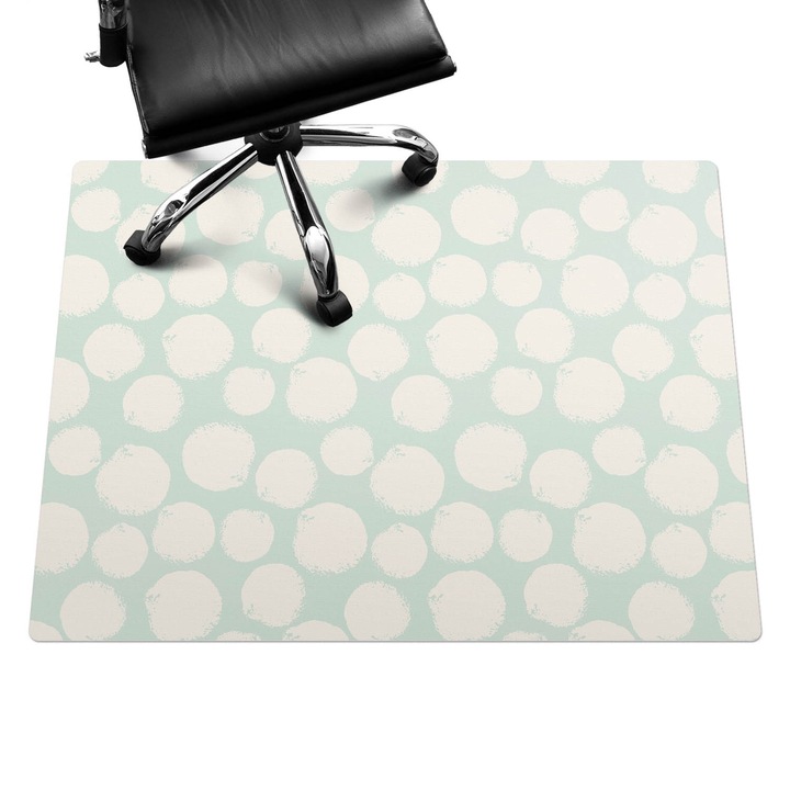 Padlóvédő székalátét, Wallfluent, Pasztell pöttyök, Mentazöld, 120x90 cm, 010250310020100033493