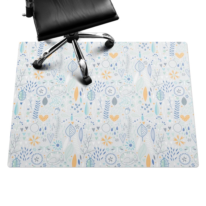 Székalátét, Wallfluent, Finom természet minta, Kék, 120x90 cm, 010250310020100057232