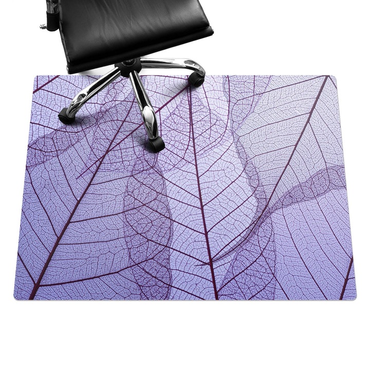 Szék szőnyeg, Wallfluent, Finom mintázatú levelek, Lila, 120x90 cm, 010250310020100088396