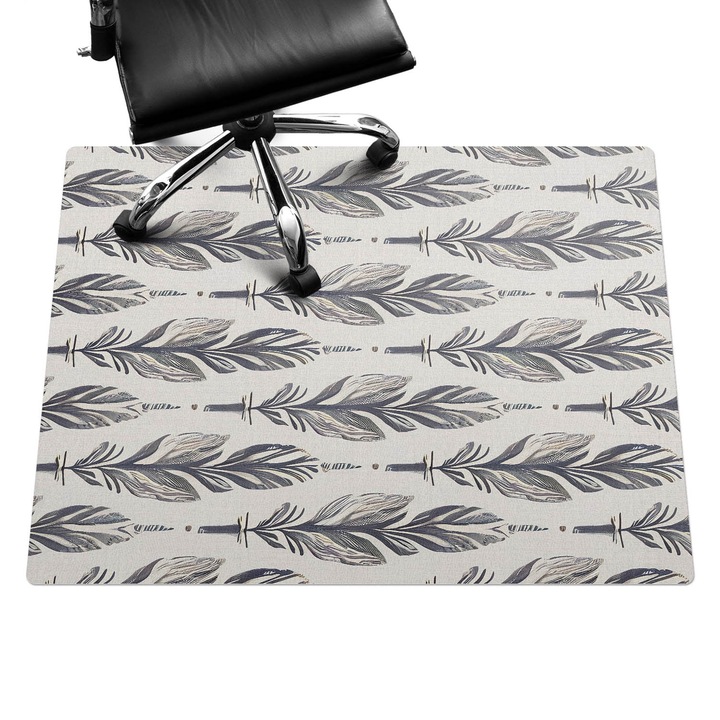 Íróasztal szék alátét, Wallfluent, Tollak vízszintes elrendezésben, Szürke, 120x90 cm, 010250310020100281987