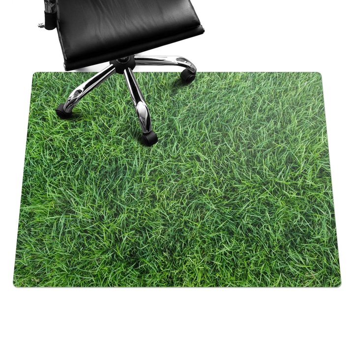 Irodai szék szőnyeg, Wallfluent, Lédús fű, Zöld, 120x90 cm, 010250310020100282846