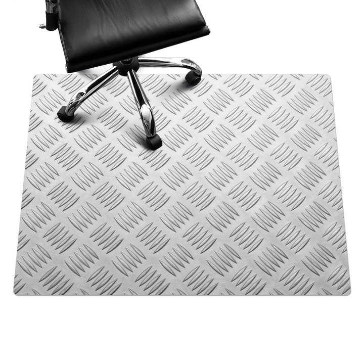 Íróasztal szék alátét, Wallfluent, Fém rácsos, Szürke, 120x90 cm, 010250310020100282875