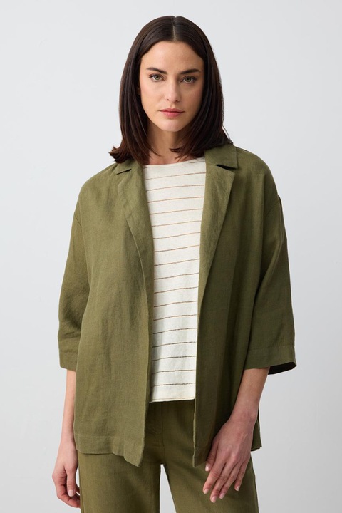 JIMMY KEY, Jacheta lejera de in cu maneci 3/4, Kaki, S-M