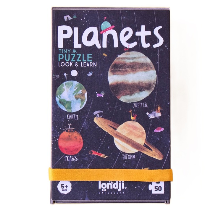 Мини пъзел Планети, Лонджи, +4 години, 50 части + 12 части с информация