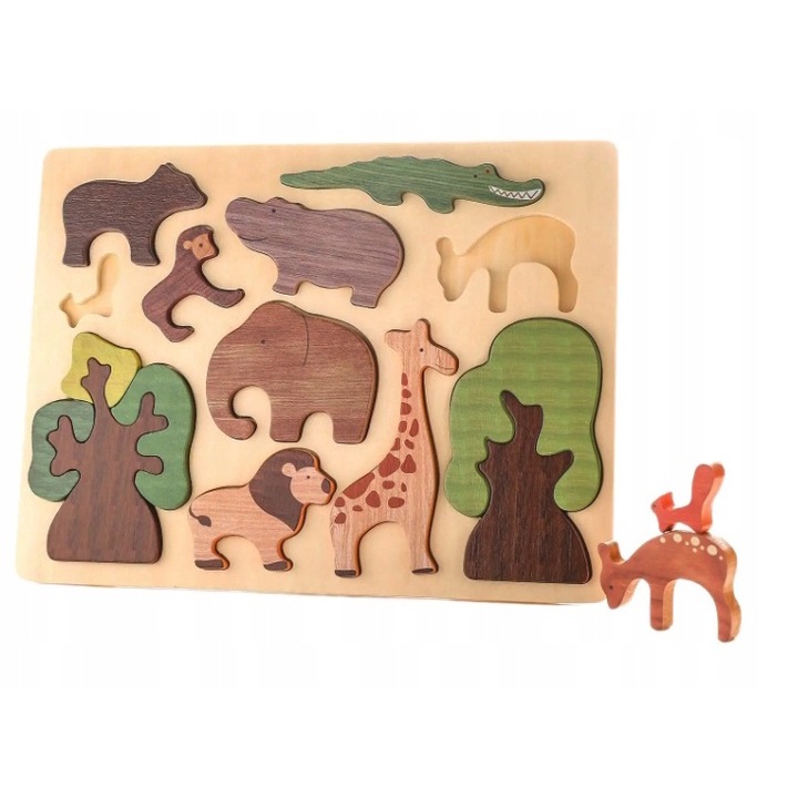 Пъзели, Дърво, Животни, Цветни, Развитие на въображението