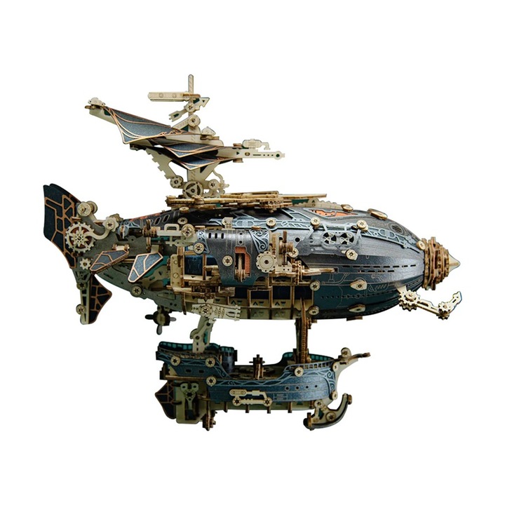 3D пъзел, Howcat, Airship MFantasy сиво, Дърво, 648 части