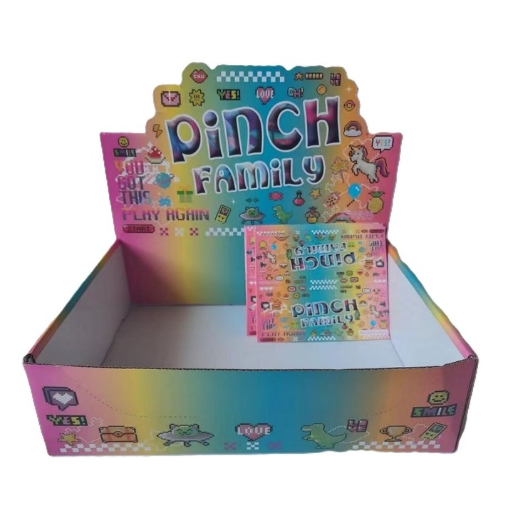 Cutie de Ambalare pentru Set 12 Jucarii Antistres Squishy, Flippy, din Carton, 14 x 14 x 14 cm, Multicolor