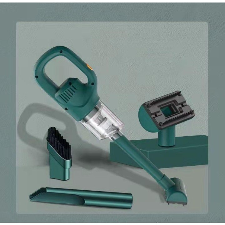 Aspirator portabil wireless, verde. 45 min autonomie, ideal casa & masina