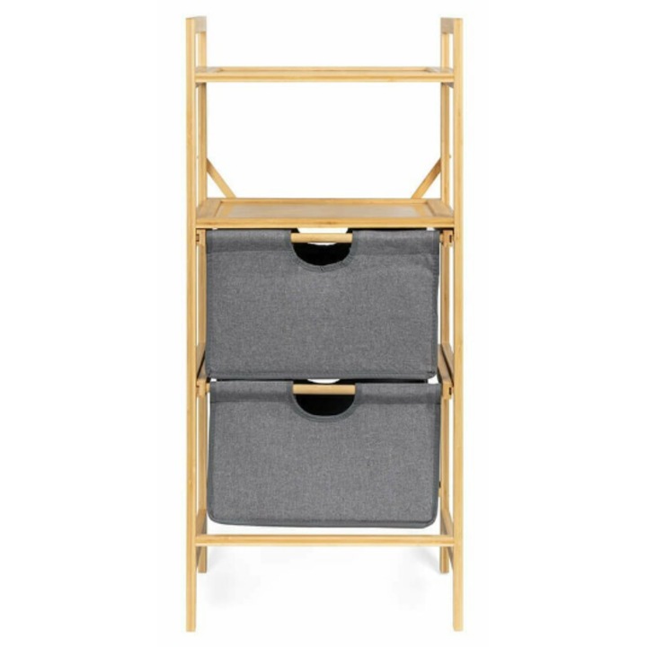 Raft decorativ, Rollen, Bambus, 44x34x96 cm