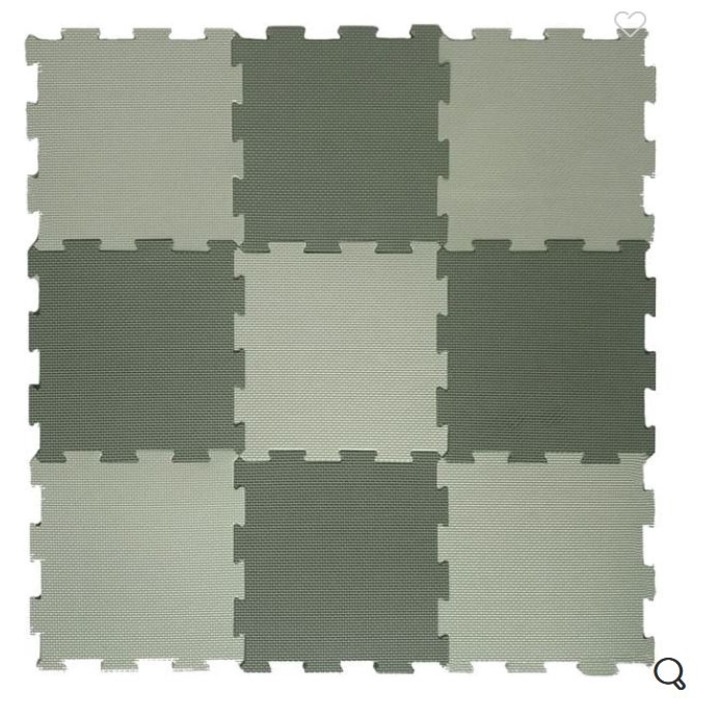 Covor modular din spuma, verde menta/kaki, 31x31x1.4 cm, 9 piese, camera copii