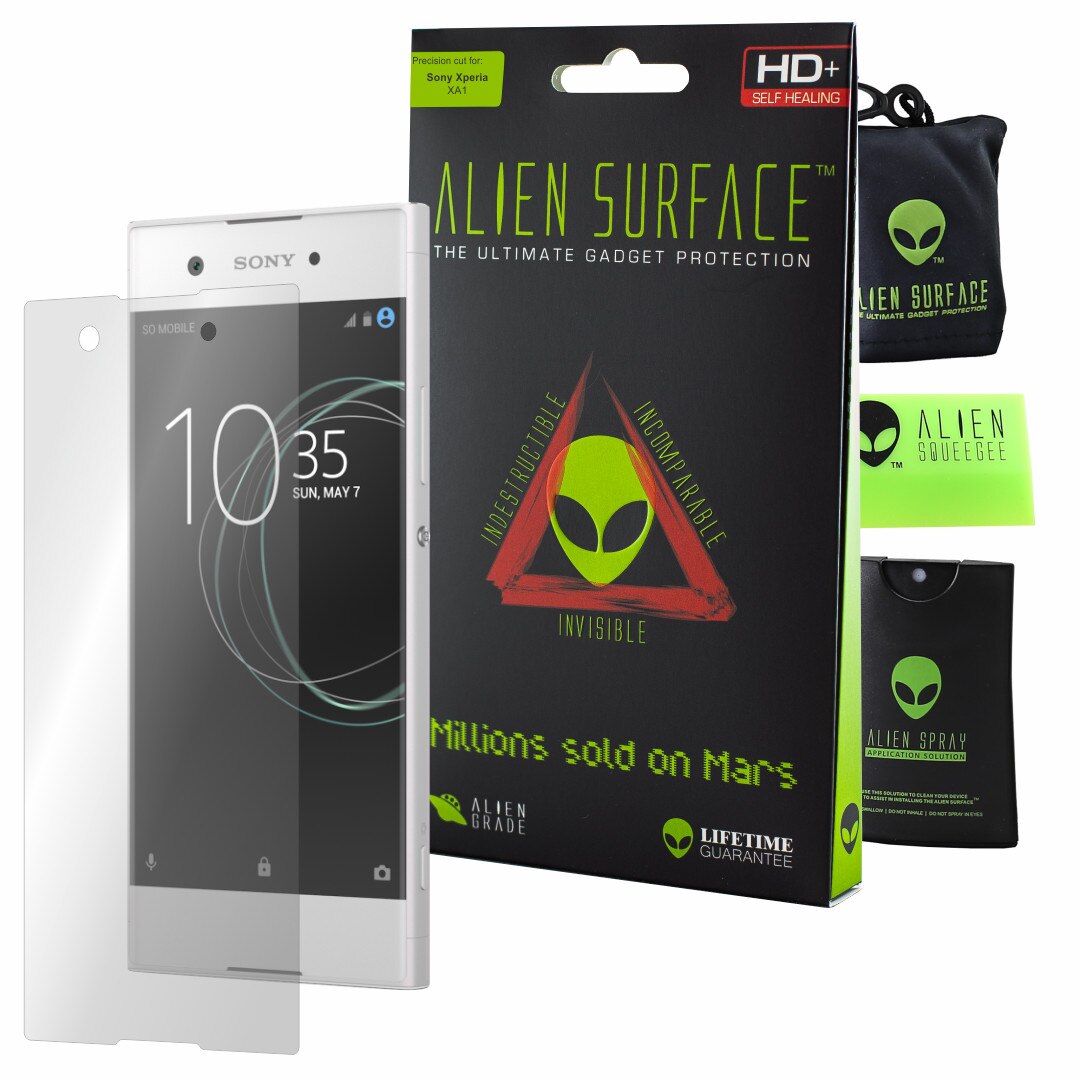 Folie Alien Surface HD, Sony Xperia XA1, protectie ecran + Alien Fiber cadou
