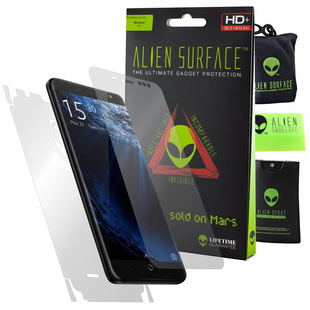 Folie Alien Surface HD, Bluboo D1, protectie ecran, spate, laterale + Alien Fiber Cadou