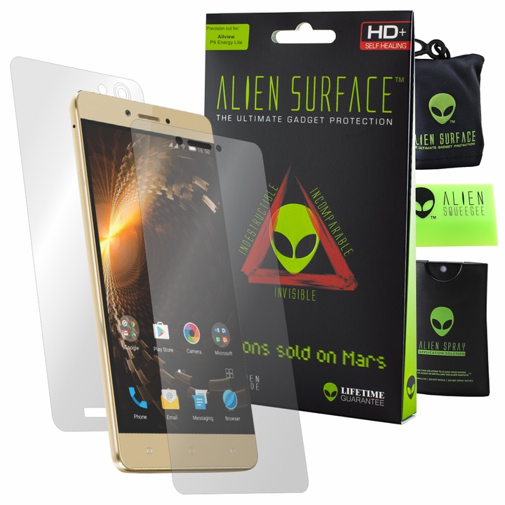 Folie protectie, compatibil cu Allview P9 Energy Lite, ecran, spate, Alien Surface
