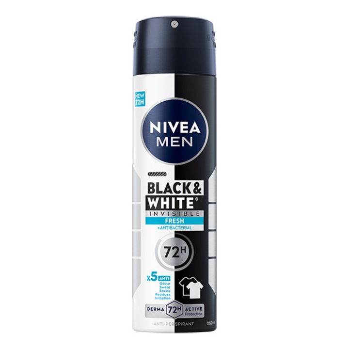 NIVEA MEN Black & White Invisible Fresh izzadásgátló, 250 ml