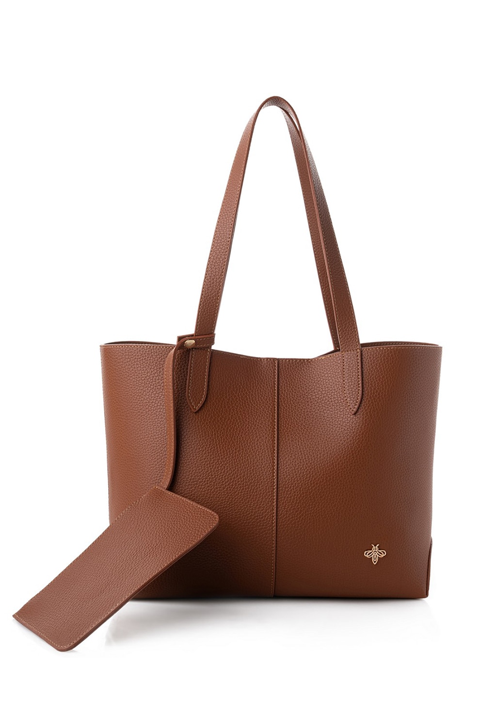 Lucky Bees, Geanta shopper de piele ecologica cu etui detasabil