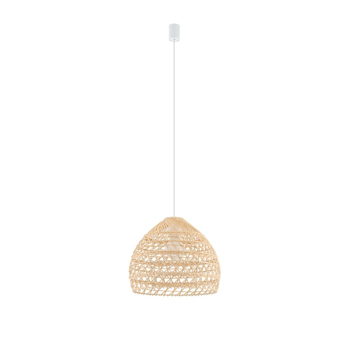 Lampa suspendata BOHO S, lemn/alb, 30 cm