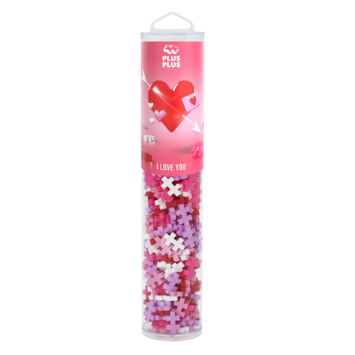 Set constructie Plus-Plus, tub 240 piese, I Love You Mix, culorile iubirii