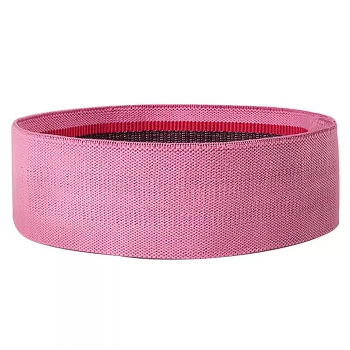 Banda elastica din material textil pentru exercitii musculare, PRUINKLE, Bumbac, 68cm, fuchsia