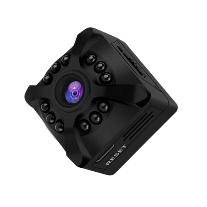 Camera spion, mini, 1080P, Infrared night vision, motion detection, battery powered, two-way voice, 140 ° wide-angle, ultra clear image quality, negru TELECOMANDA 4G FARA RETEA DIFUZOR INCORPORAT