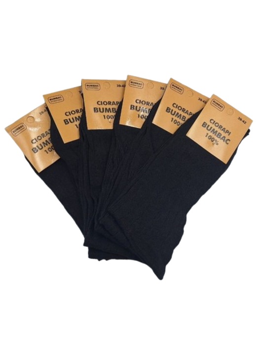 Set 6 bucati sosete Bumbac 100% 39-42, Negru