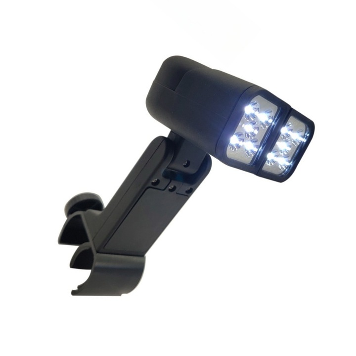 Lumina pentru gratar, Plastic ABS, Cu LED, Alimentat cu baterii, impermeabil si rezistent la caldura, luminozitate ridicata, rotatie 360 de grade, usor de instalat, usor de operat, Negru