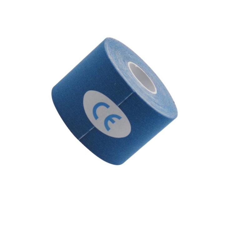 Banda elastica de protectie sportiva, 3.8cm x 5m, pentru piept si abdomen, Material din tesatura de bumbac, impermeabil si hipoalergenic, design ergonomic, versatil, utilizat pe scara larga, culoare albastru inchis