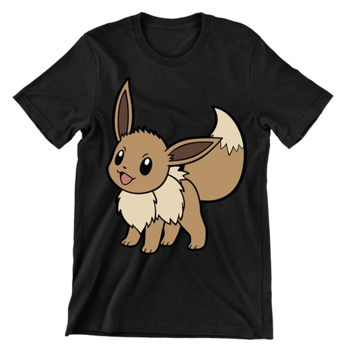 Gyerek póló, Pokemon Universe, Eevee, fekete, Fekete, 92 CM