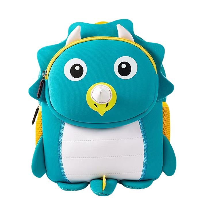Ghiozdan pentru gradinita sau scoala, model Pinguin, ZY-90312, verde, 32 x 26 x 12 cm