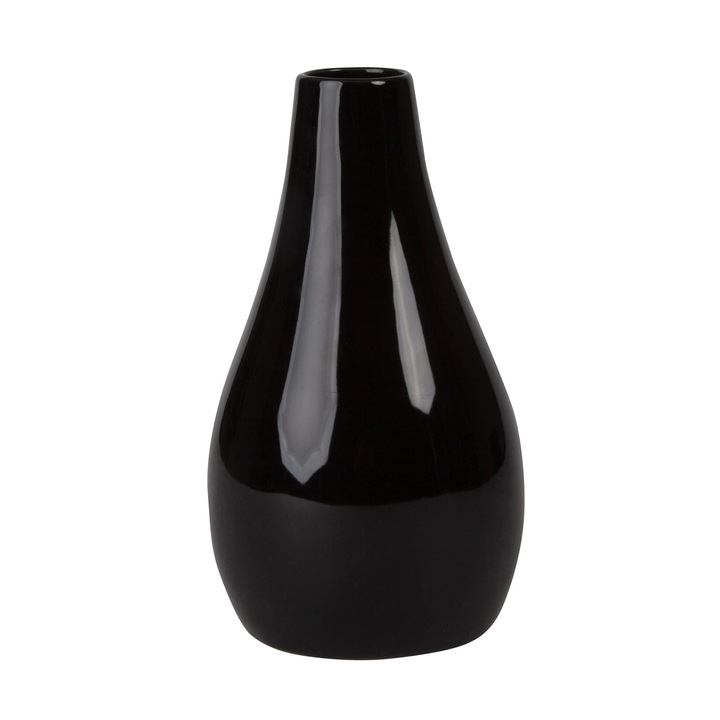 Vaza ceramica by inspire Drop, neagra, 15x15x26cm, design traditional, eleganta