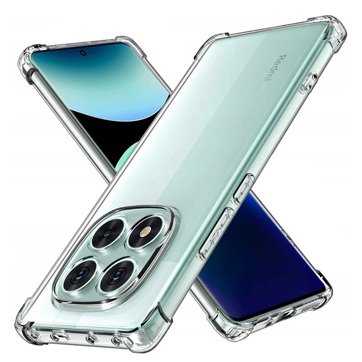 Калъф за Xiaomi Redmi Note 14 Pro 5G / Xiaomi Redmi Note 14 Pro Plus 5G, TPU AntiShock, Защита на камерата, Прозрачен