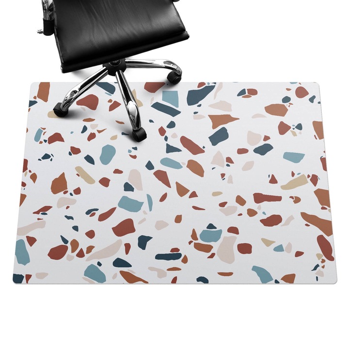 Covoras pentru protectie pardosea, Wallfluent, Mozaic de pietricele, Multicolor, 140x100 cm, 010250310030100077410