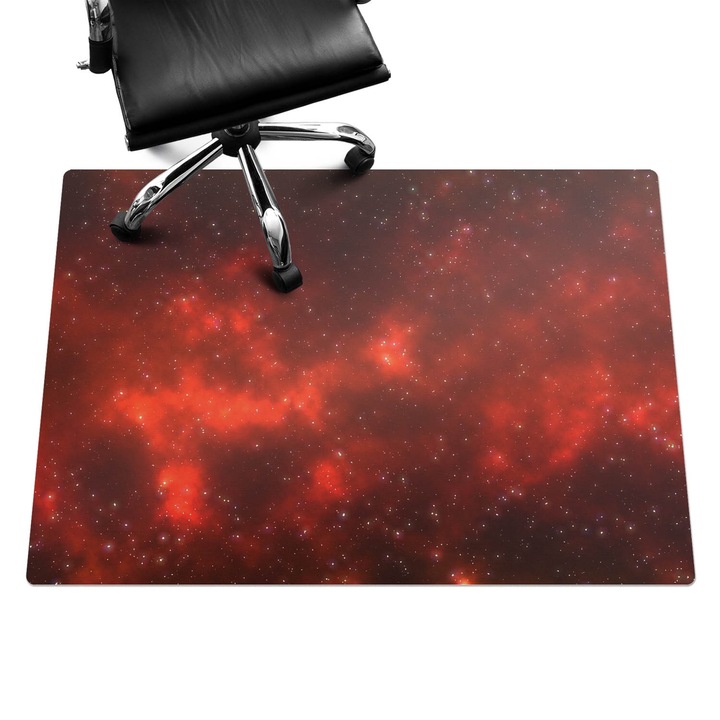 Covoras pentru protectie pardosea, Wallfluent, Nebuloasa spatiala, Rosu, 140x100 cm, 010250310030100282883