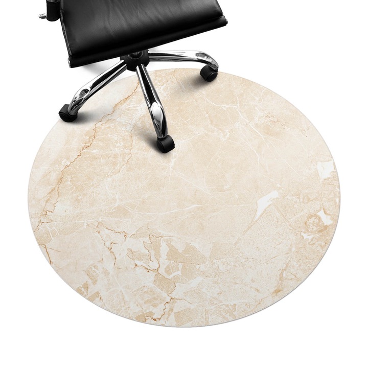 Íróasztal szék alátét, Wallfluent, Márvány erek, Bézs, fi100 cm, 010250310040000282603