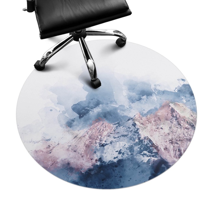 Covoras pentru protectie podea, Wallfluent, Panorama acuarela, Albastru, fi100 cm, 010250310040000075230