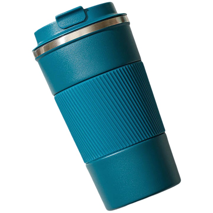 Termosz bögre 304 rozsdamentes acélból, hőmérséklet-szabályozás, 3D nyomtatás, hordozható, ezüst, 350ml
