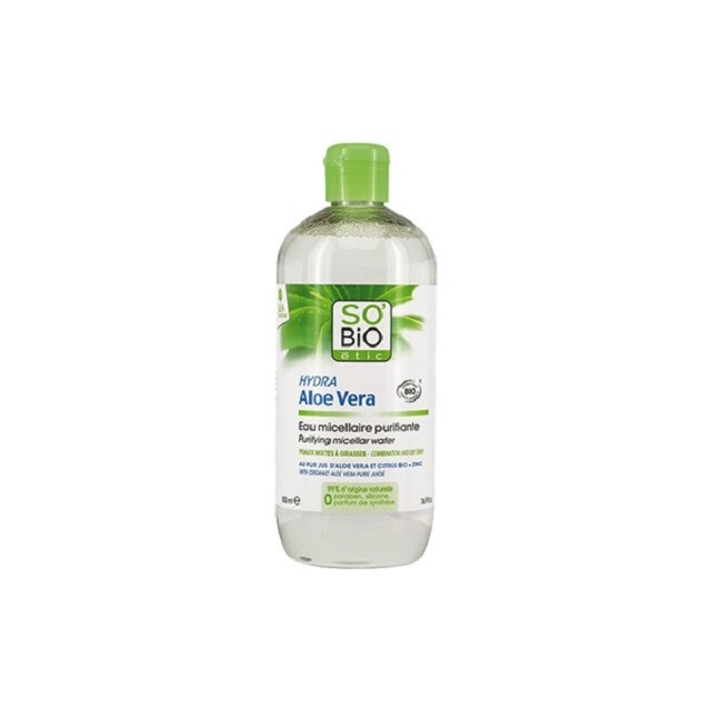 Apa micelara purificatoare - piele mixta si grasa cu Aloe Vera eco, So Bio Etic 500ml