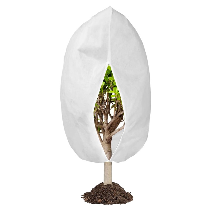 Husa de protectie pentru plante, Enforose, alb, cu fermoar