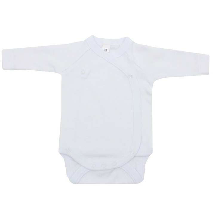 Body maneca lunga, Eli, bumbac, alb