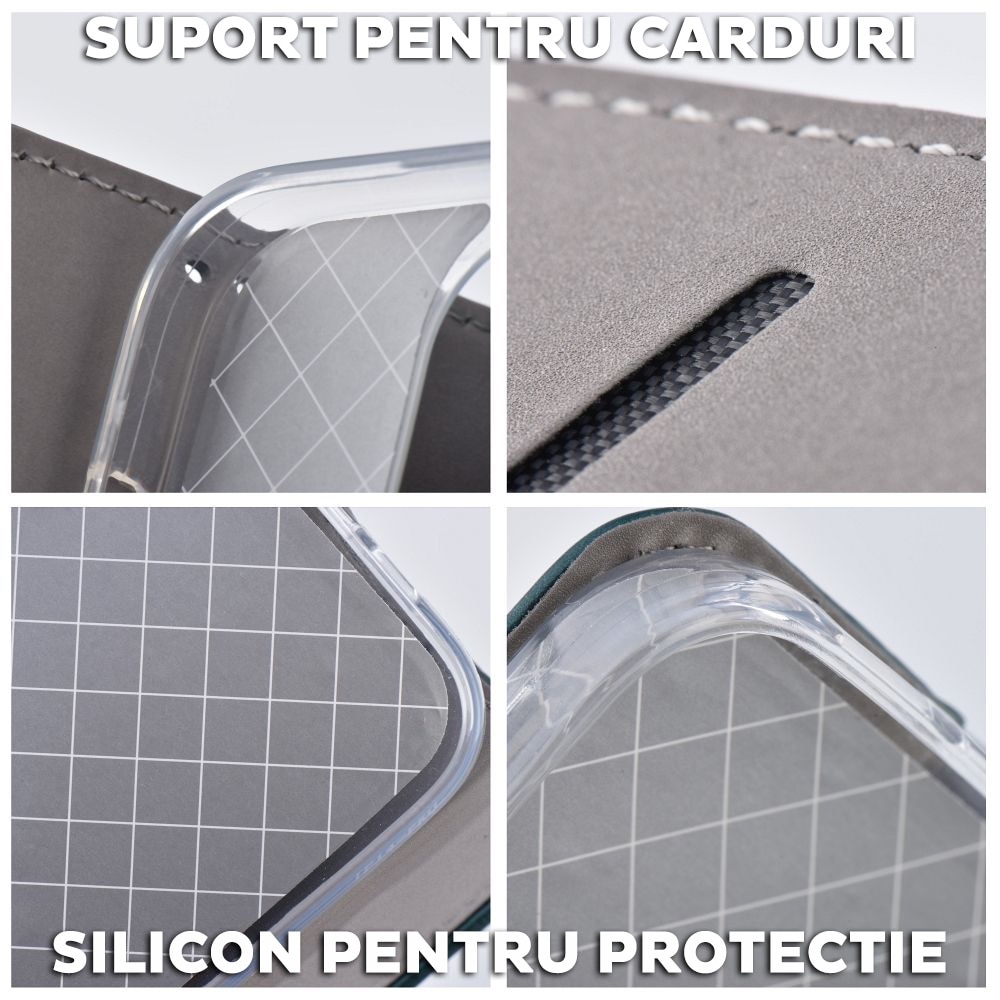 Husa Tip carte pentru Samsung Galaxy A26 Daden, Suport card, Functie de Stand si Inchidere Magnetica, Protectie Sporita, Verde inchis
