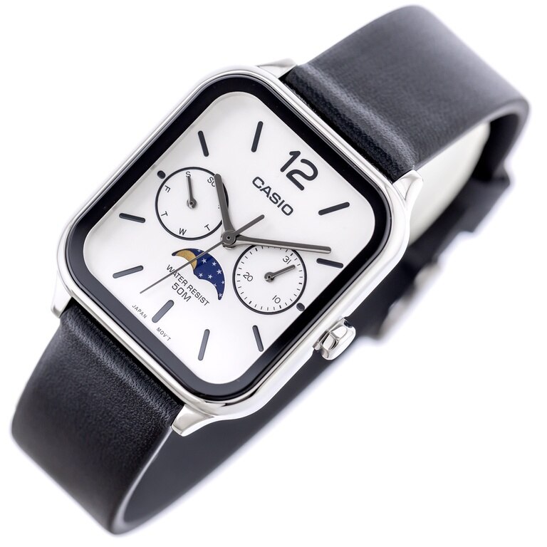 Ceas pentru barbati Casio MTP-M305L-7AV, cadran alb, curea neagra