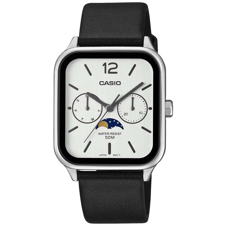 Ceas pentru barbati Casio MTP-M305L-7AV, cadran alb, curea neagra