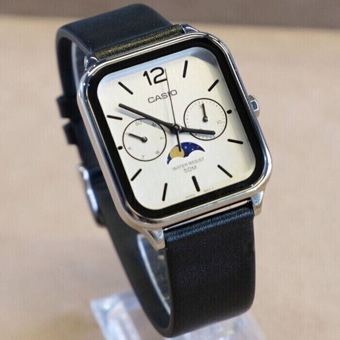 Ceas pentru barbati Casio MTP-M305L-7AV, cadran alb, curea neagra