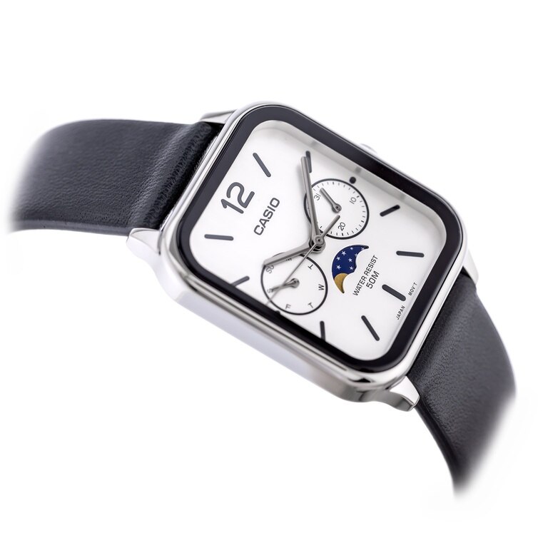 Ceas pentru barbati Casio MTP-M305L-7AV, cadran alb, curea neagra