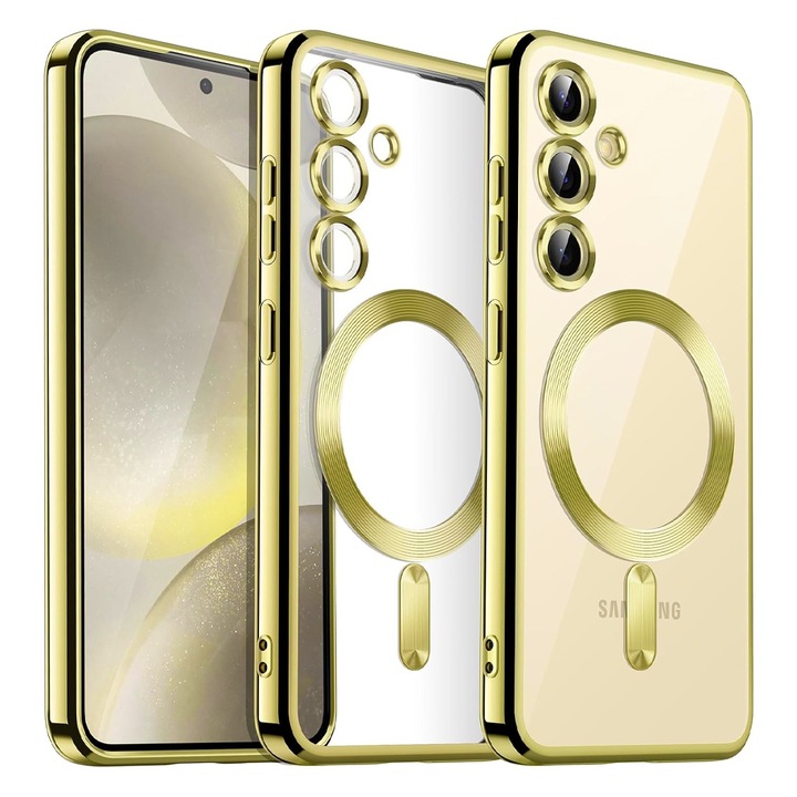 Husa de Protectie JJstone MagSafe pentru Samsung Galaxy A16 4G / 5G, OPTIM SOLUTION, Fast Charging, AntiShock, ProCore Tech, Bumper Flexibil, Protectie Camera, Decupaje Precise, Metallic Detailing Design, Auriu