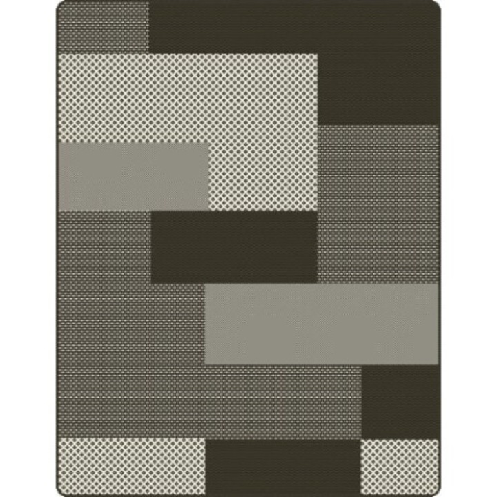 Covor Antiderapant Pentru Bucatarie, Flex 19645-80, 150x230 cm, Negru/Gri